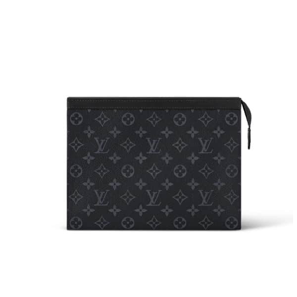 LOUIS VUITTON VOYAGE MM POCHETTE CLUTCH MONORAM BLACK 26CM M61692