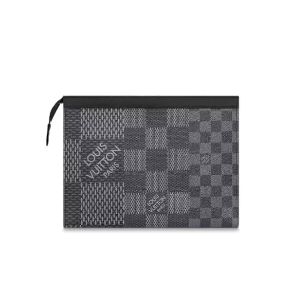 LOUIS VUITTON VOYAGE MM POCHETTE CLUTCH DAMIER GREY 26CM N60444