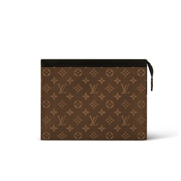 LOUIS VUITTON VOYAGE MM POCHETTE CLUTCH MONOGRAM BROWN 26CM