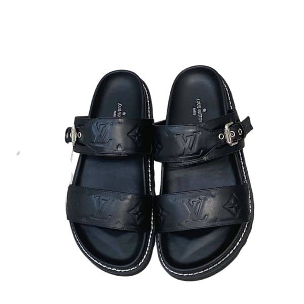 LOUIS VUITTON BOM DIA FLAT COMFORT MULE BLACK