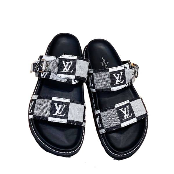 LOUIS VUITTON BOM DIA FLAT COMFORT MULE BLACK