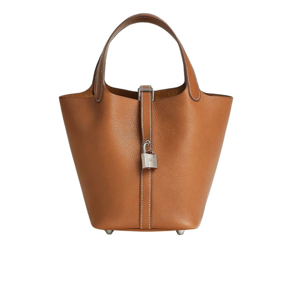 HERMES PICOTIN LOCK 18 WITH CHARM BROWN 18CM