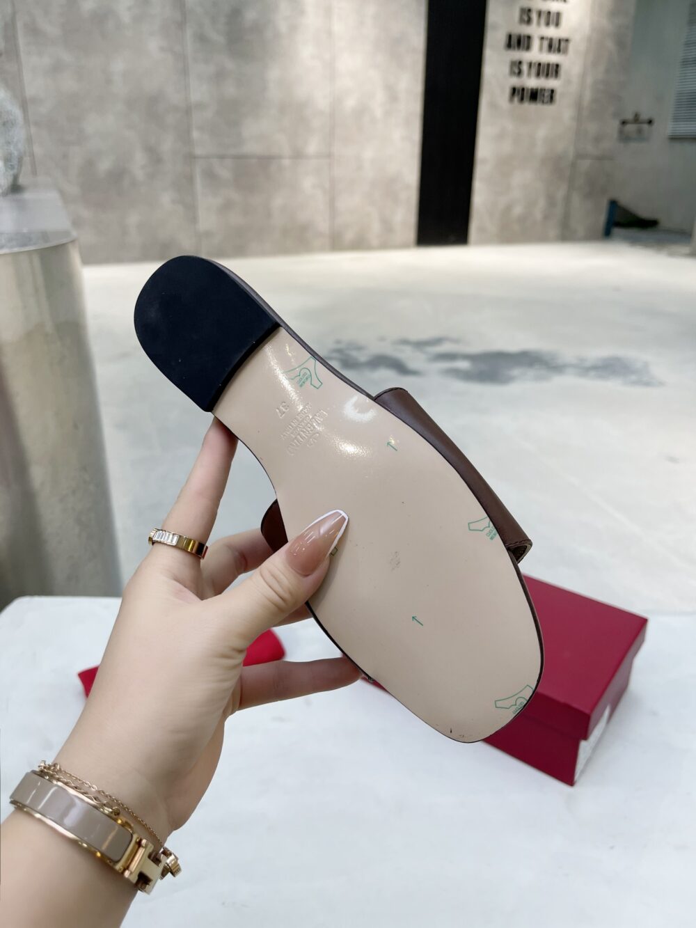 Alternative view of VALENTINO GARAVANI VLOGO SIGNATURE SLIDE SANDAL BROWN