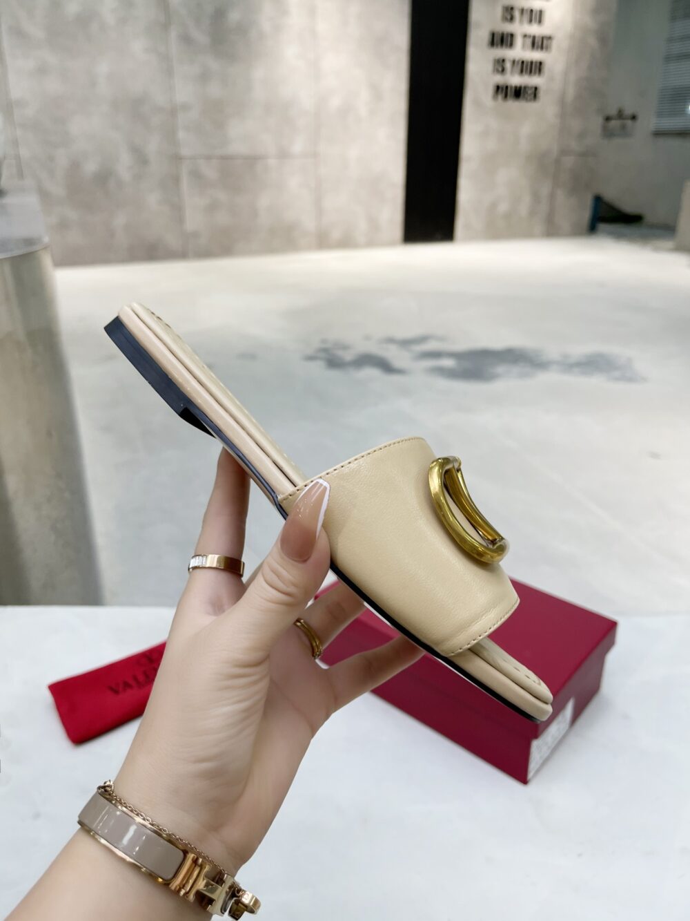 Alternative view of VALENTINO GARAVANI VLOGO SIGNATURE SLIDE SANDAL BEIGE