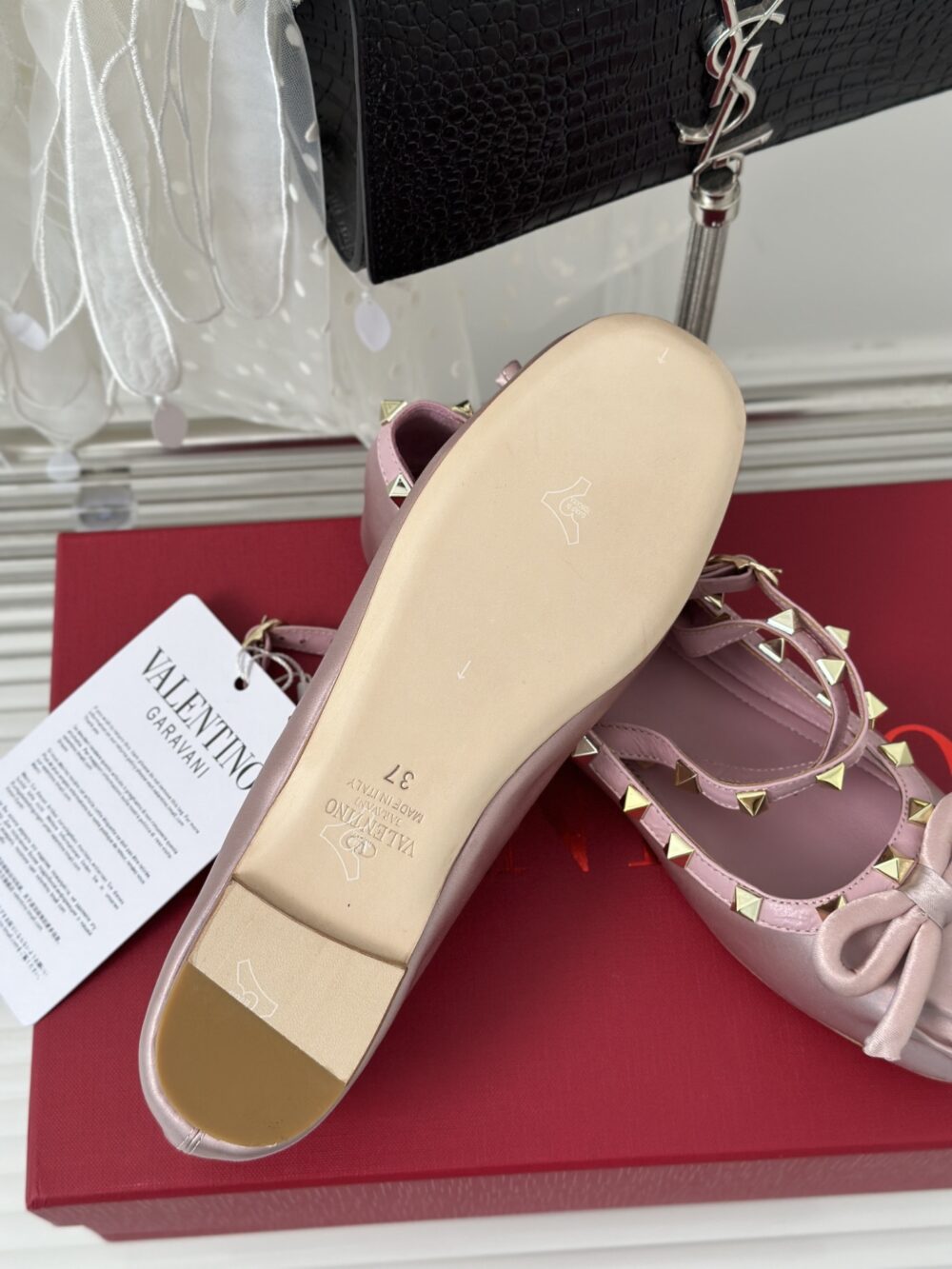 Alternative view of VALENTINO GARAVANI ROCKSTUD SATIN BALLERINA WATER LILAC 3W2S0HB6SWH 6E0