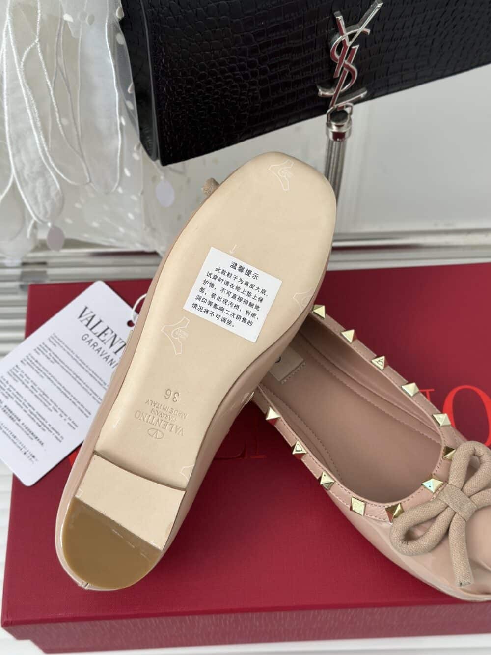 Alternative view of VALENTINO GARAVANI ROCKSTUD PATENT LEATHER BALLERINA ROSE CANNELLE 3W2S0HQ5VNW GF9