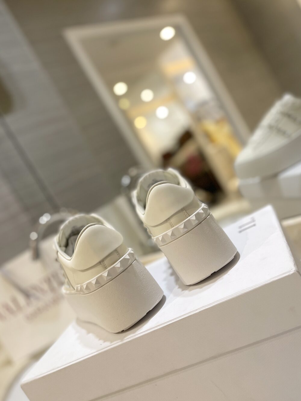 Alternative view of VALENTINO GARAVANI FLATFORM ROCKSTUD UNTITLED SNEAKER IN CALFSKIN WHITE  4W2S0GG8BHS 0BO