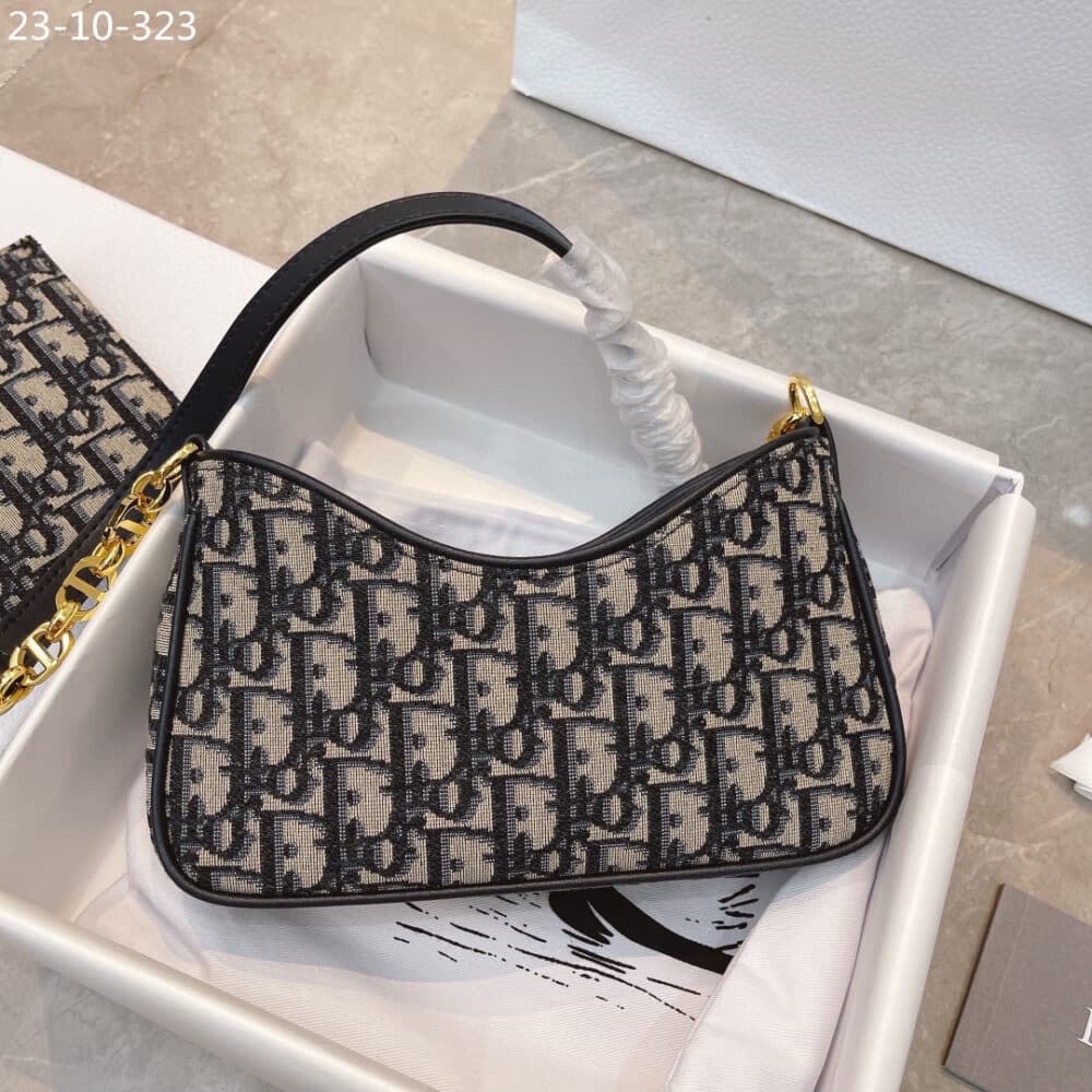 Alternative view of DIOR AVENUE 30 MONTAIGNE MINI HOBO BAG BLUE OBLIQUE JACQUARD 21CM