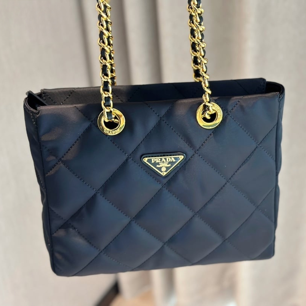 PRADA RE EDITION 1995 CHAÎNE RE NYLON TOTE BAG BLACK 25CM 1BG468 2AOS F0002 V COO - Image 4