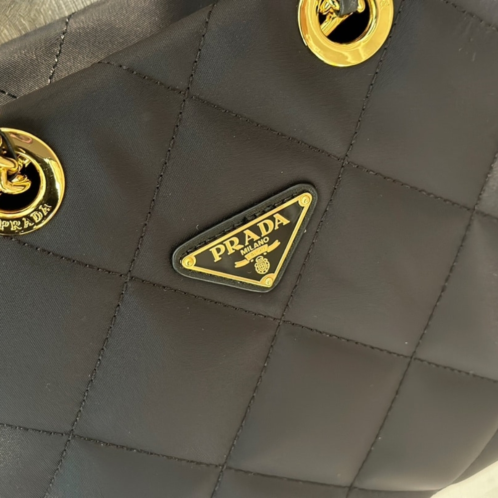 PRADA RE EDITION 1995 CHAÎNE RE NYLON TOTE BAG BLACK 25CM 1BG468 2AOS F0002 V COO - Image 8