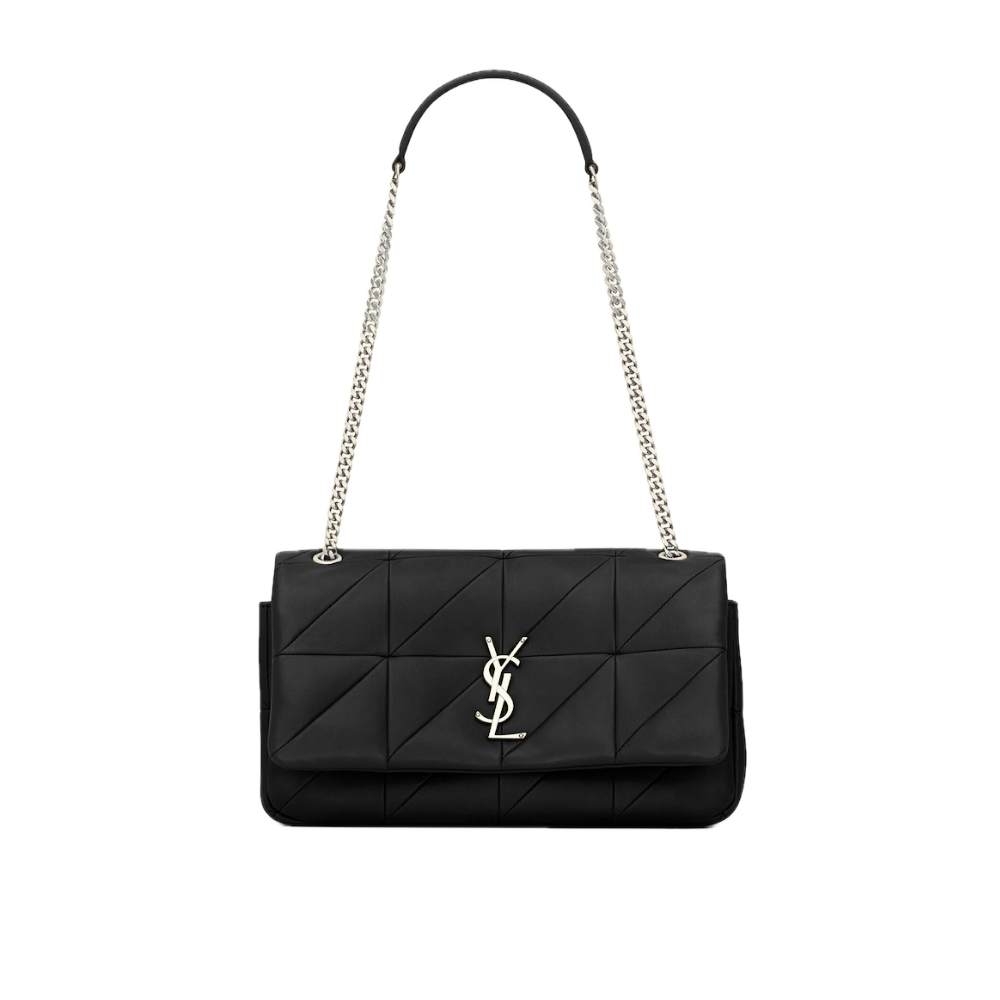 SAINT LAURENT JAMIE MEDIUM IN BLACK SILVER HARDWARE 26CM