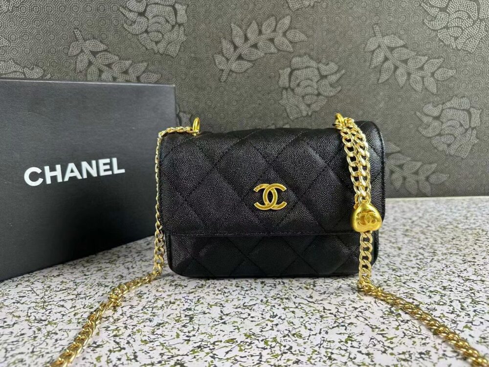 Alternative view of CHANEL PEARL CRUSH WALLET ON CHAIN WOC BLACK 18CM
