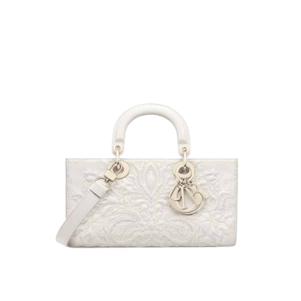 DIOR MEDIUM LADY D JOY BAG WHITE 26CM
