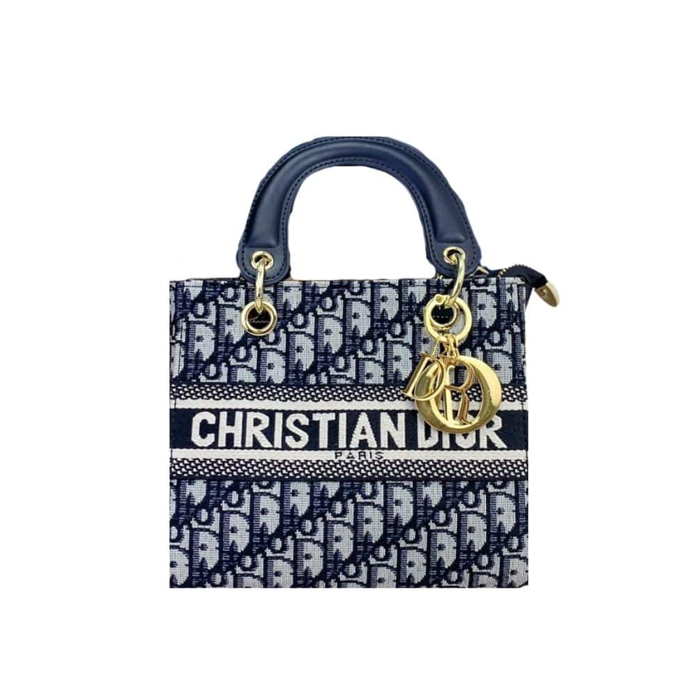 DIOR MEDIUM LADY D LITE BAG OBLIQUE BLUE 21CM