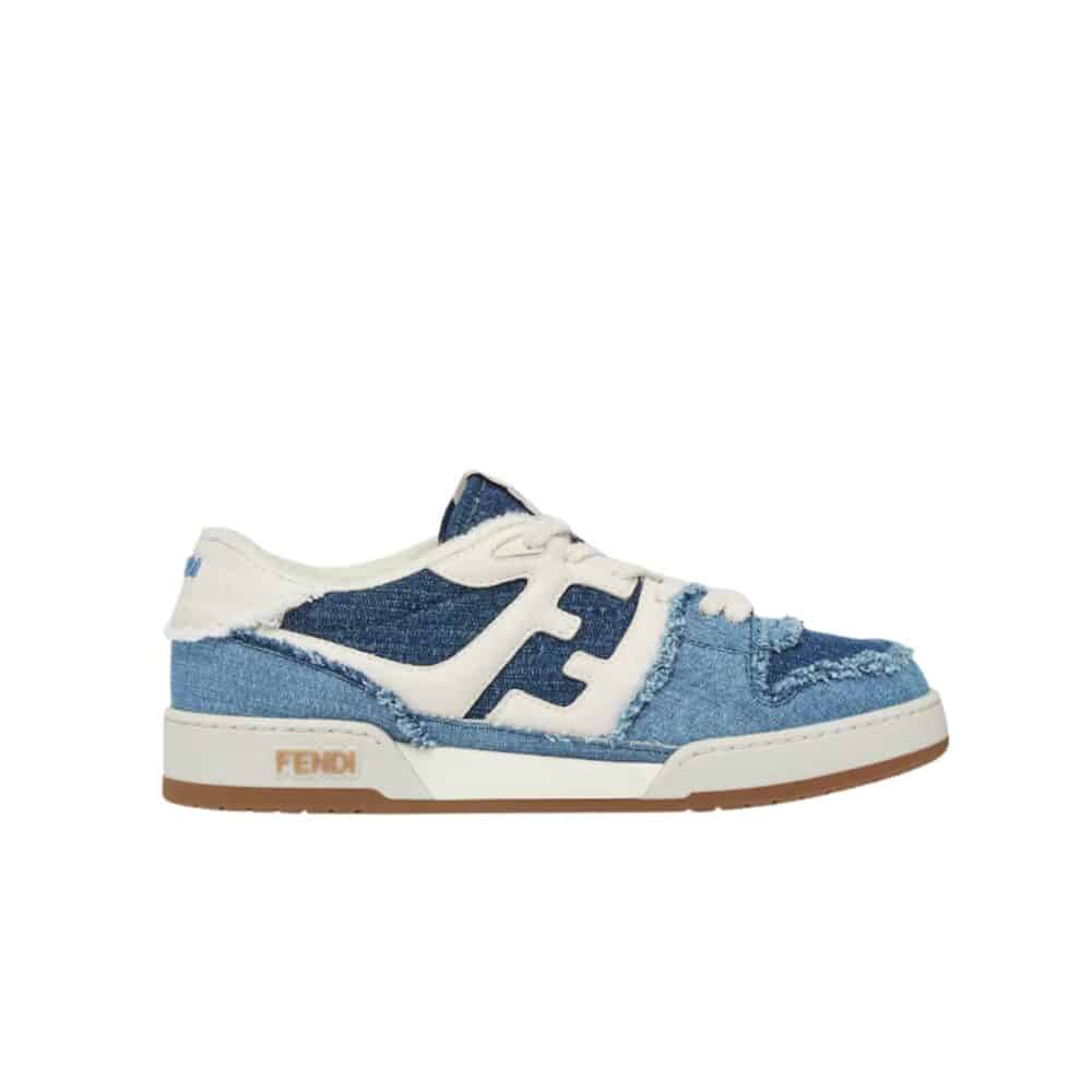 FENDI MATCH SUEDE LOW TOPS DENIM BLUE 7E1495AMF1F1JID