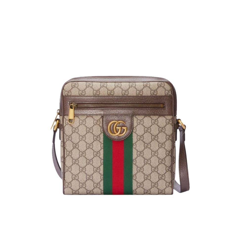 GUCCI OPHIDIA GG BAG BROWN 28CM