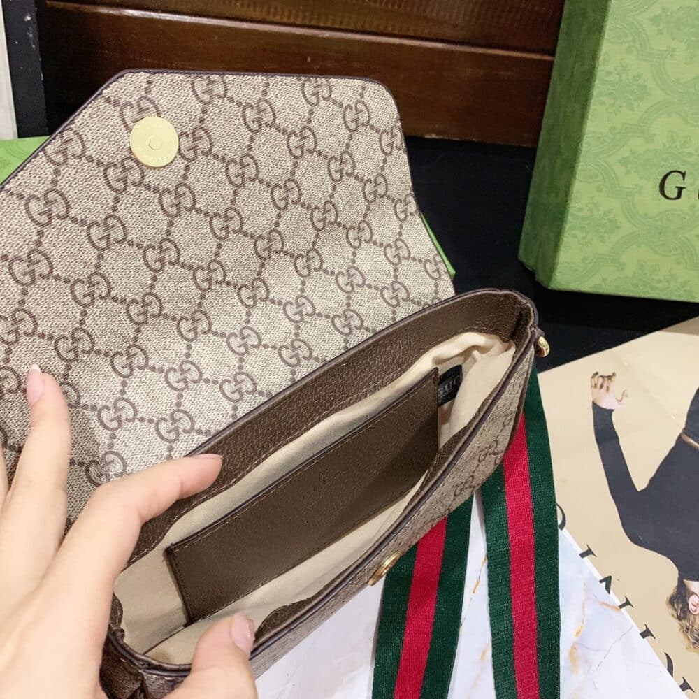 GUCCI OPHIDIA MINI BAG BROWN 22CM 764961 96IWG 8745 - Image 7