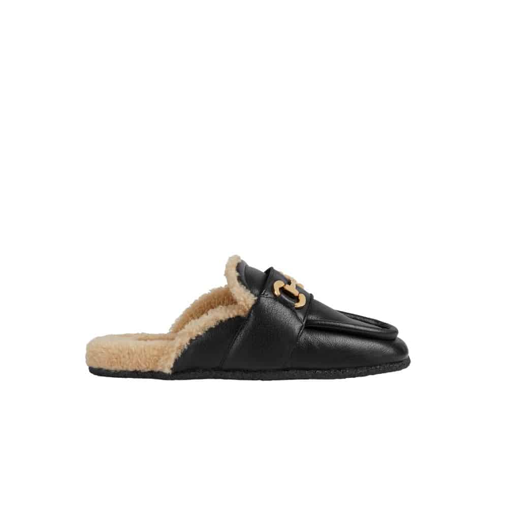 GUCCI WOMEN'S MULE WITH HORSEBIT BLACK 771061 AACZ3 1047
