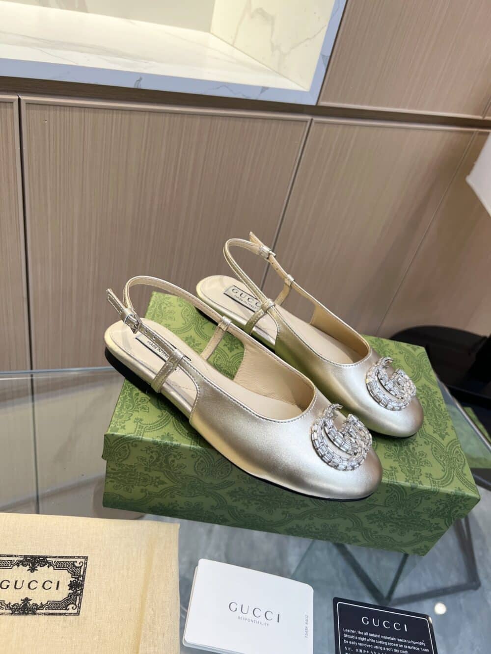 GUCCI GG CRYSTAL SLINGBACK SILVER - Image 6