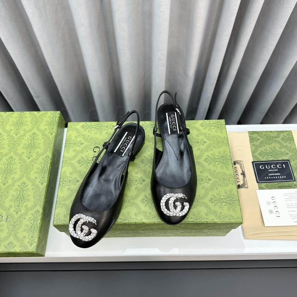 GUCCI WOMEN'S BALLERINA WITH DOUBLE G BLACK - Image 6