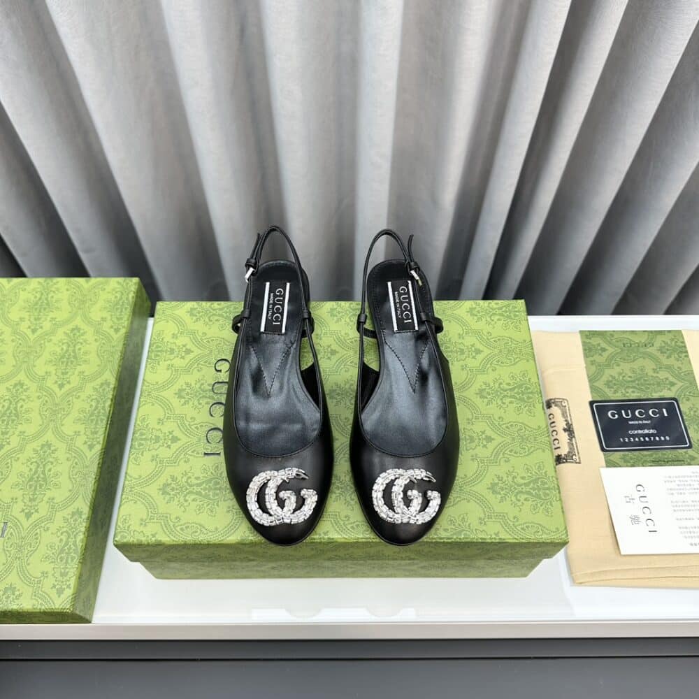 GUCCI WOMEN'S BALLERINA WITH DOUBLE G BLACK - Image 7