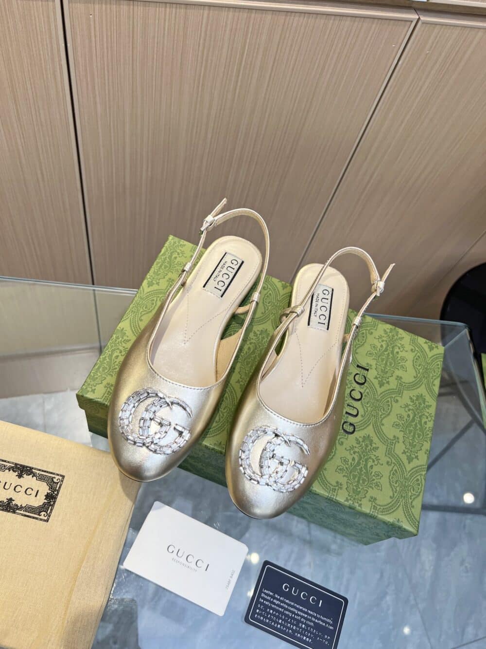 GUCCI GG CRYSTAL SLINGBACK SILVER - Image 8