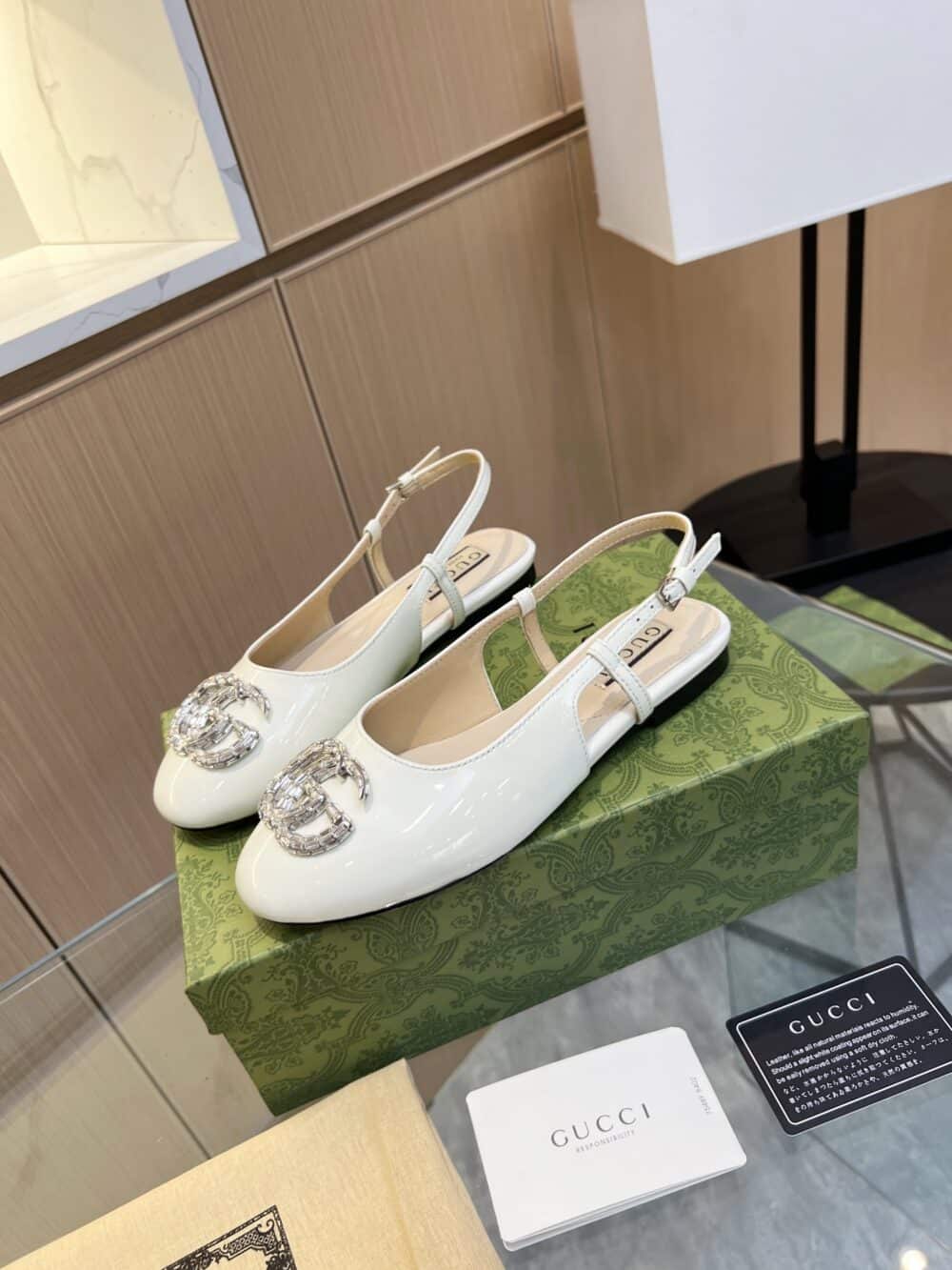 GUCCI GG CRYSTAL SLINGBACK WHITE - Image 6