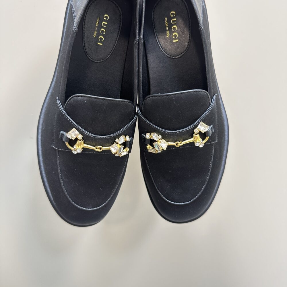 GUCCI WOMEN'S HORSEBIT LOAFER WITH CRYSTALS BLACK 759780 KND90 1000 - Image 3