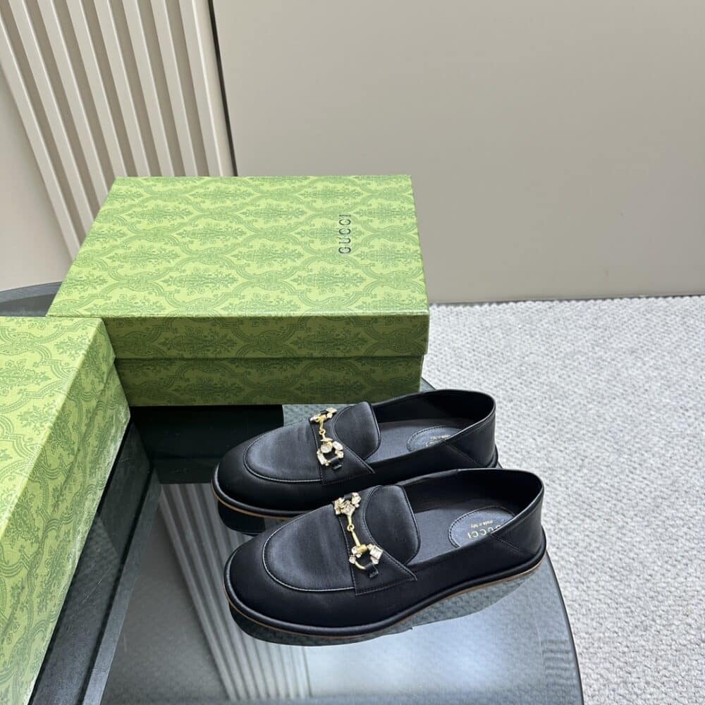 GUCCI WOMEN'S HORSEBIT LOAFER WITH CRYSTALS BLACK 759780 KND90 1000 - Image 6