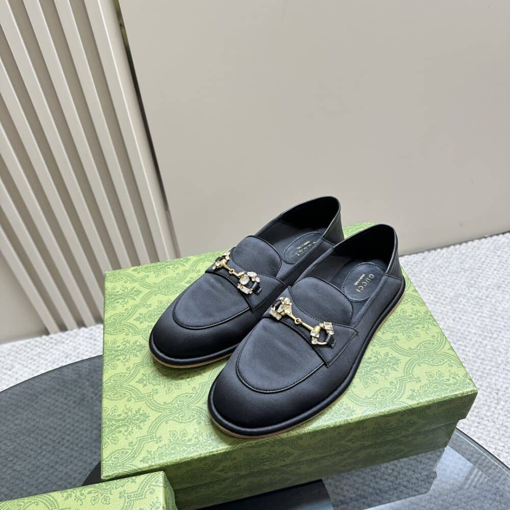 GUCCI WOMEN'S HORSEBIT LOAFER WITH CRYSTALS BLACK 759780 KND90 1000 - Image 7