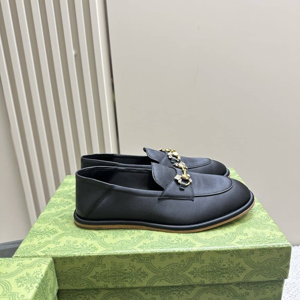 GUCCI WOMEN'S HORSEBIT LOAFER WITH CRYSTALS BLACK 759780 KND90 1000 - Image 8