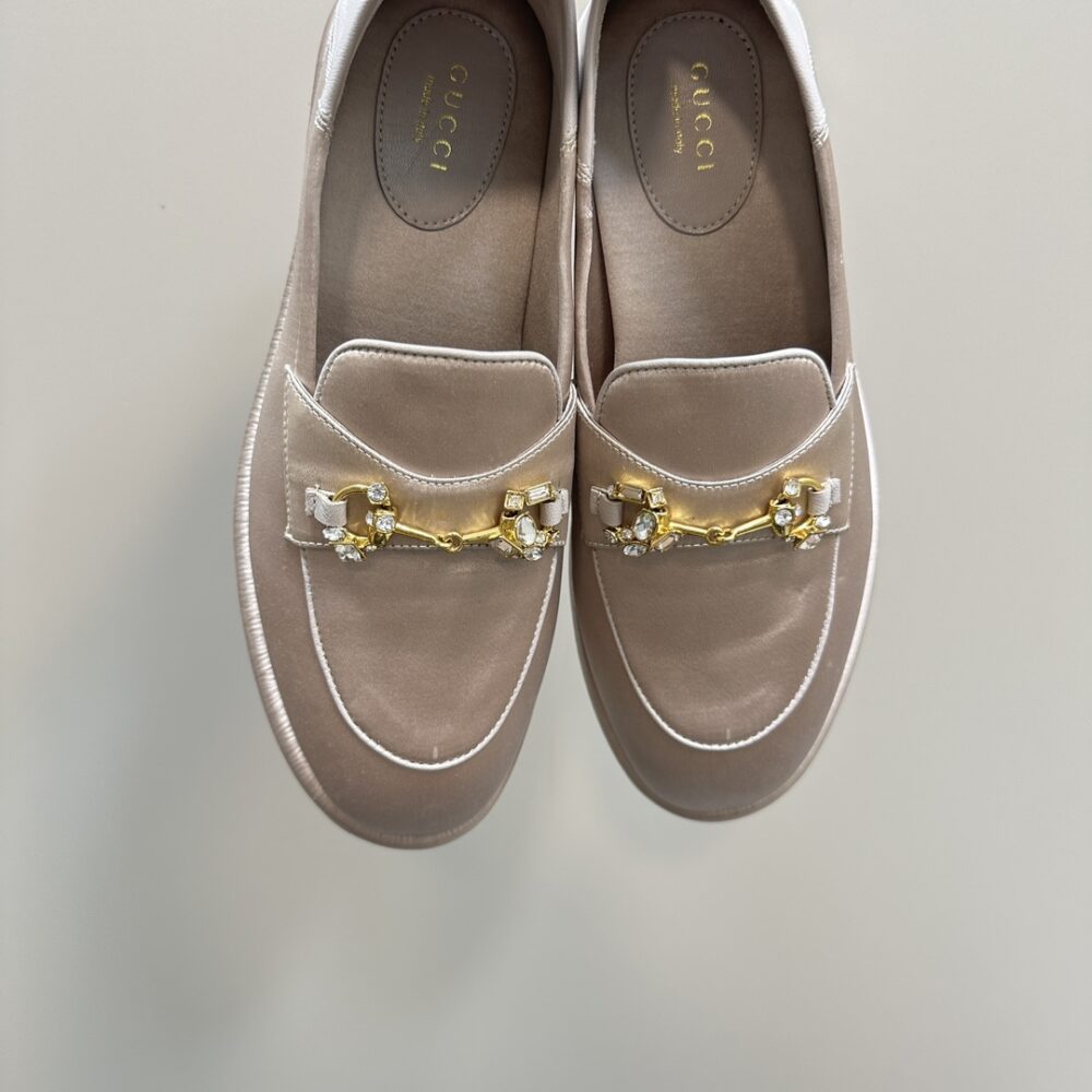 GUCCI WOMEN'S HORSEBIT LOAFER WITH CRYSTALS BEIGE - Image 3