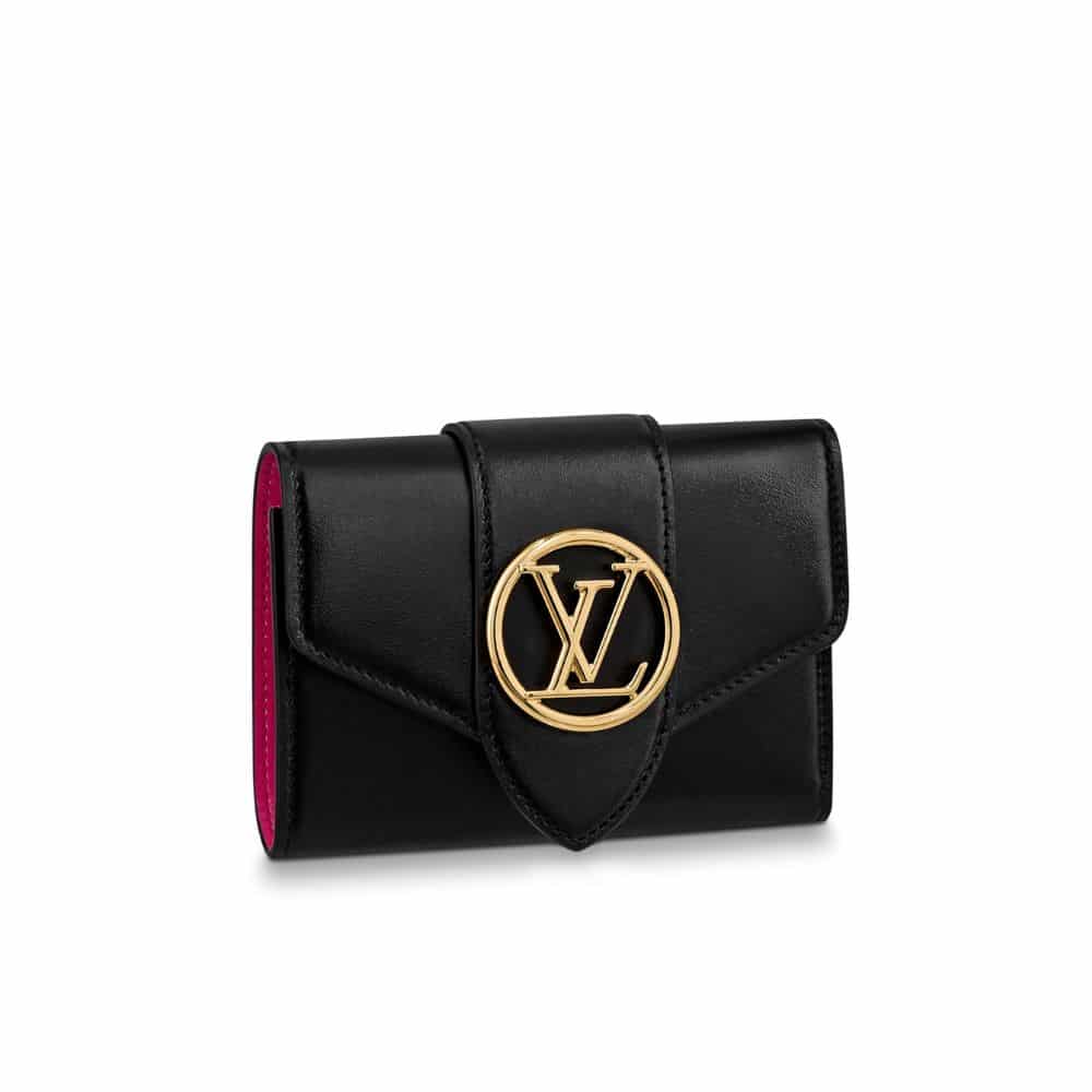 LOUIS VUITTON LV PONT 9 COMPACT WALLET BLACK 12CM M69175