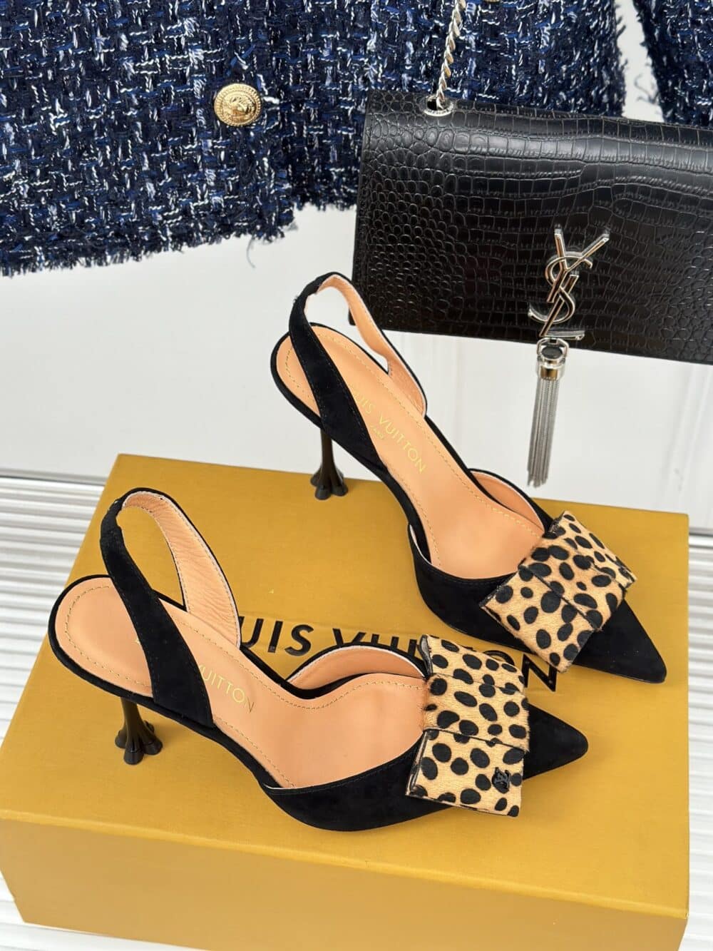 LOUIS VUITTON BLOSSOM SLINGBACK PUMP BLACK 1AC8B4 - Image 4