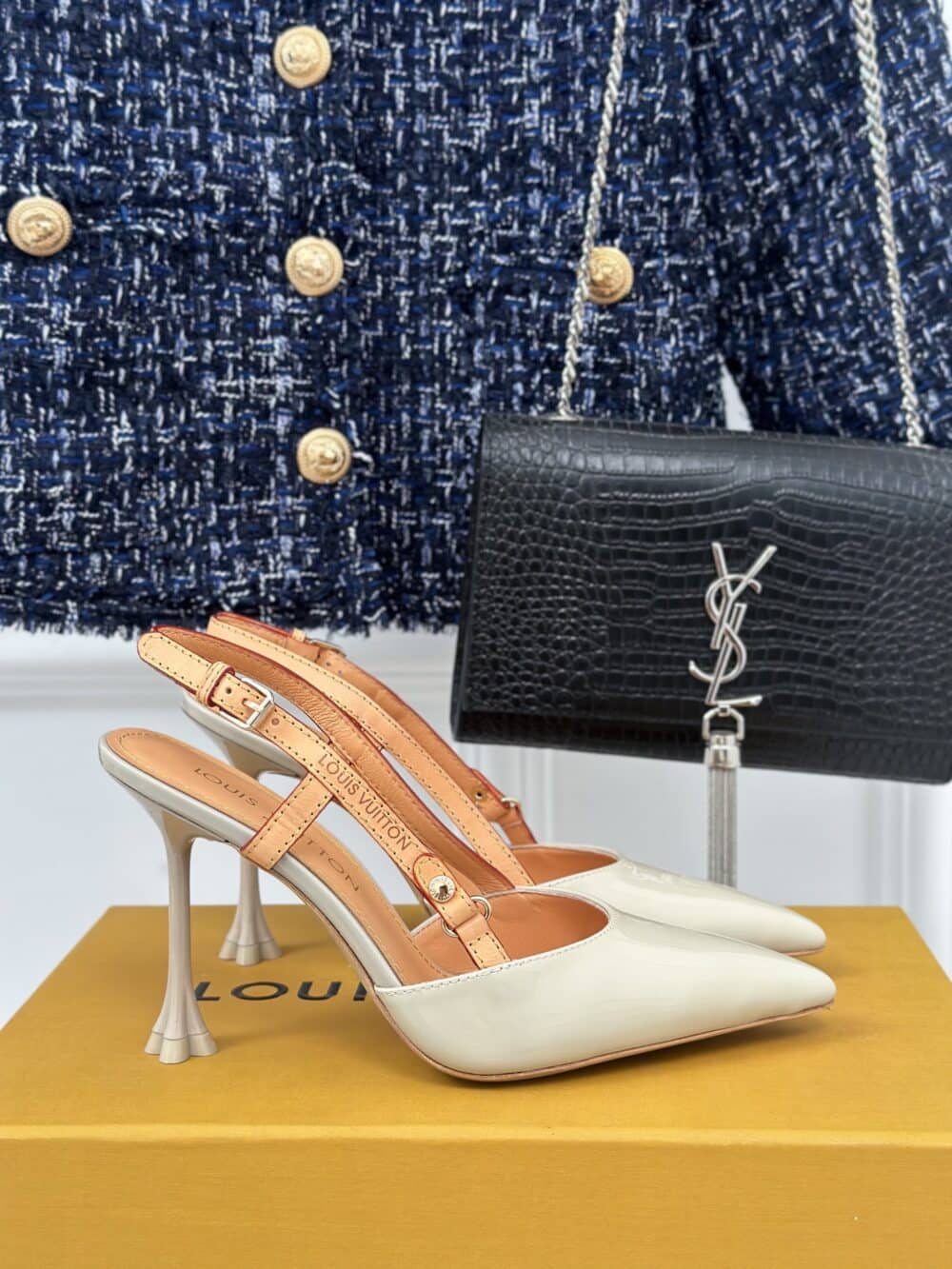 LOUIS VUITTON BLOSSOM SLINGBACK PUMP BEIGE 1AC8E0 - Image 10