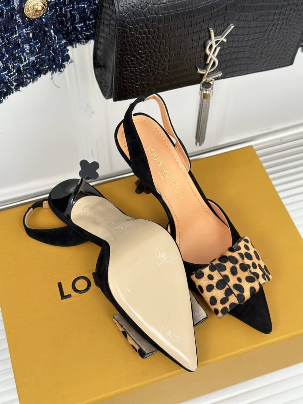 LOUIS VUITTON BLOSSOM SLINGBACK PUMP BLACK 1AC8B4 - Image 9