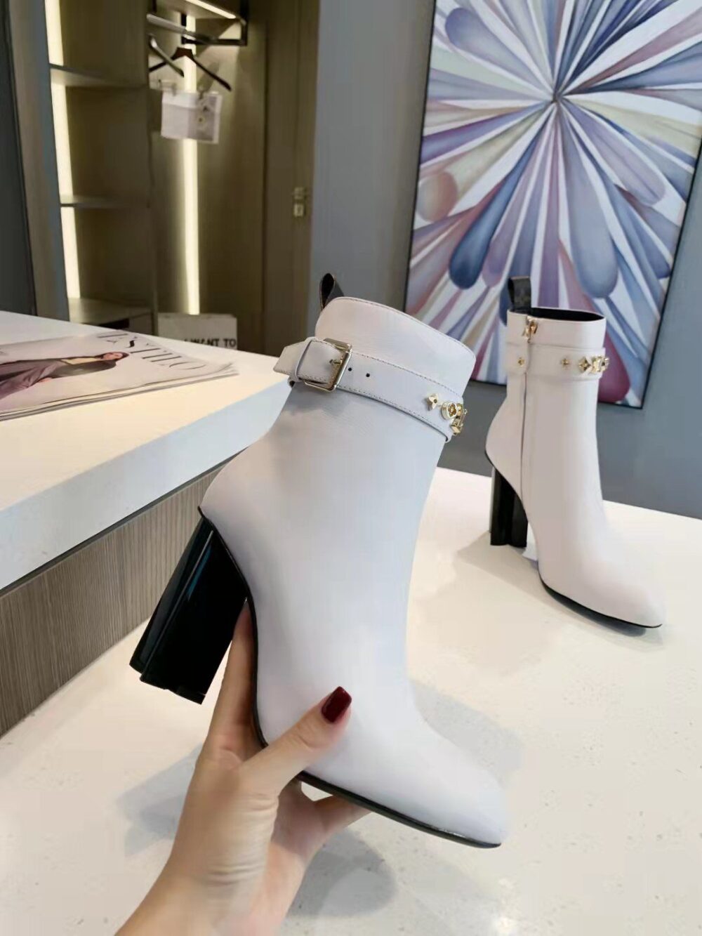 Alternative view of LOUIS VUITTON ANKLE BOOT WHITE