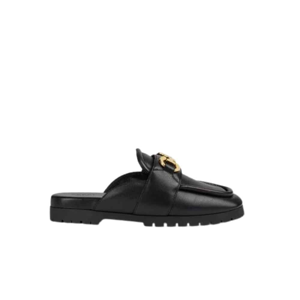 GUCCI WOMEN'S MULE WITH HORSEBIT BLACK 771096 AACAI 1000