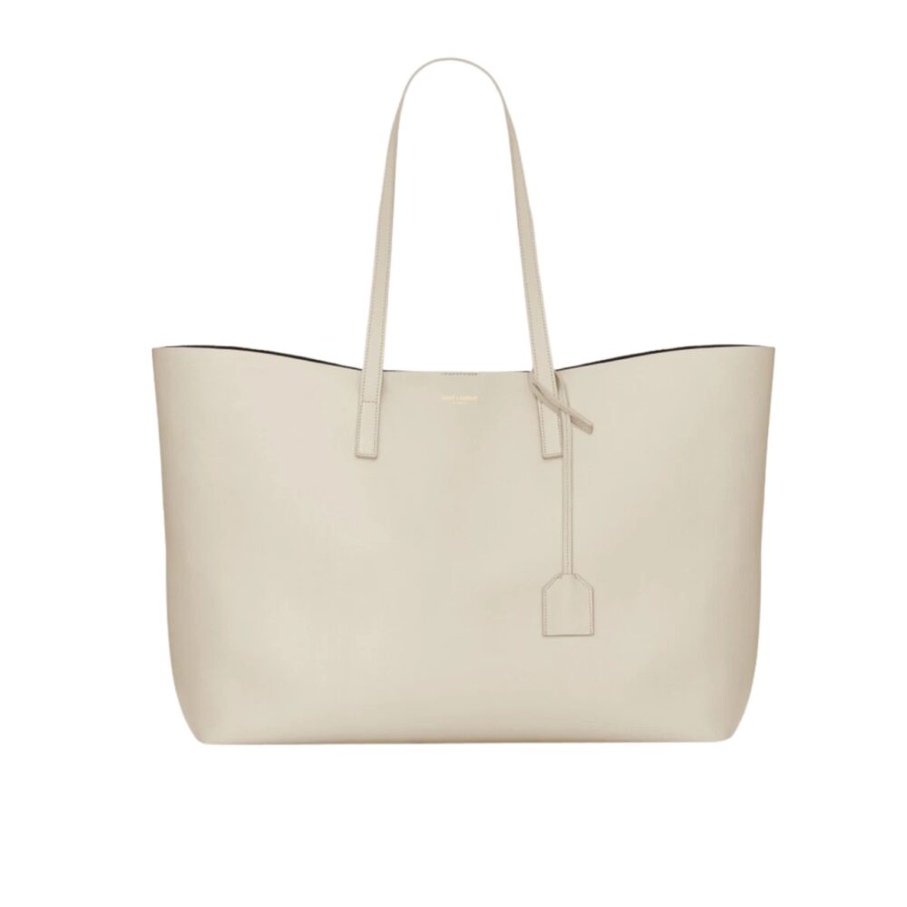 SAINT LAURENT SHOPPING IN LEATHER TOTE BAG WHITE 33CM 600281CSV0J9207