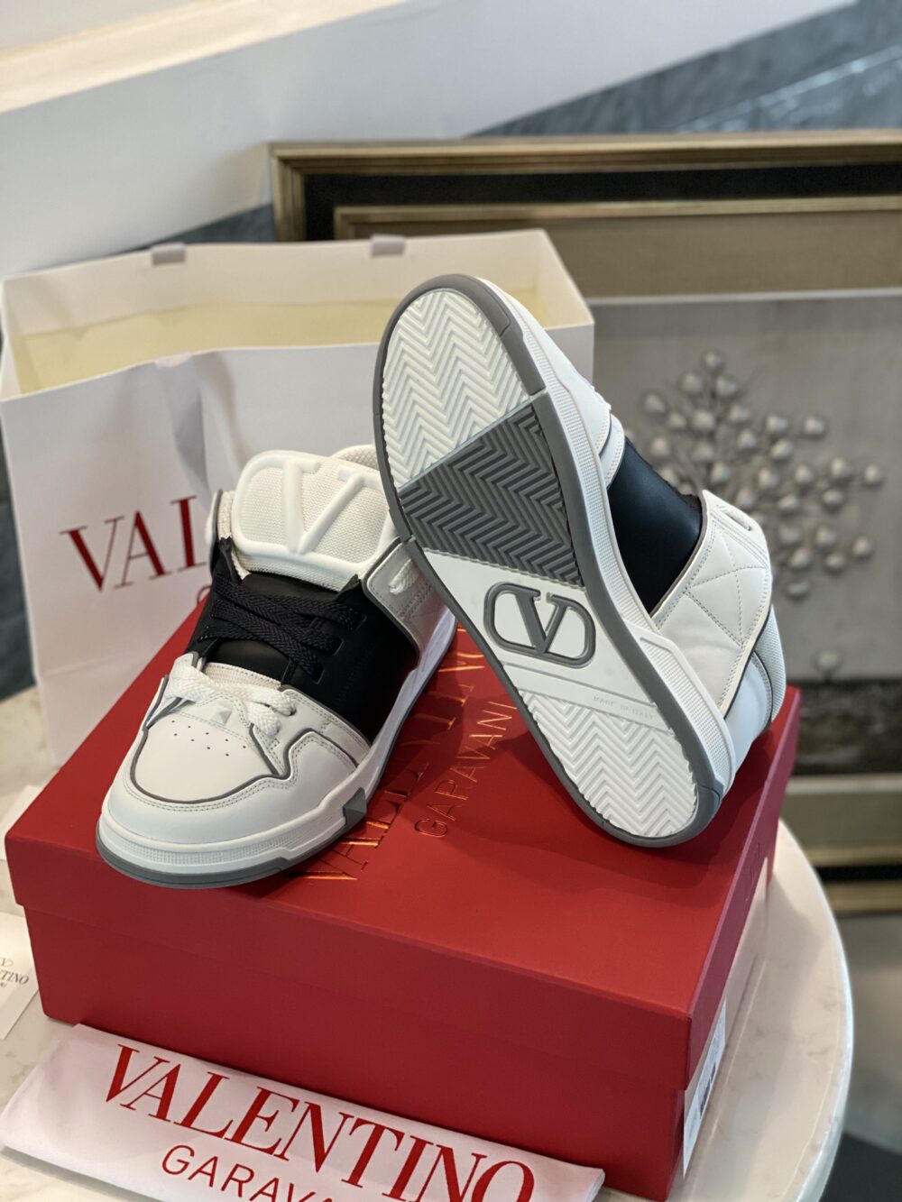 Alternative view of VALENTINO GARAVANI OPEN SKATE SNEAKER WHITE AND BLACK