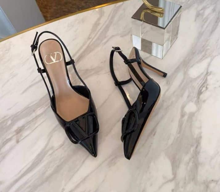 Alternative view of VALENTINO GARAVANI VLOGO SIGNATURE PATENT LEATHER SLINGBACK PUMP BLACK 4W2S0R01TMK 0NO