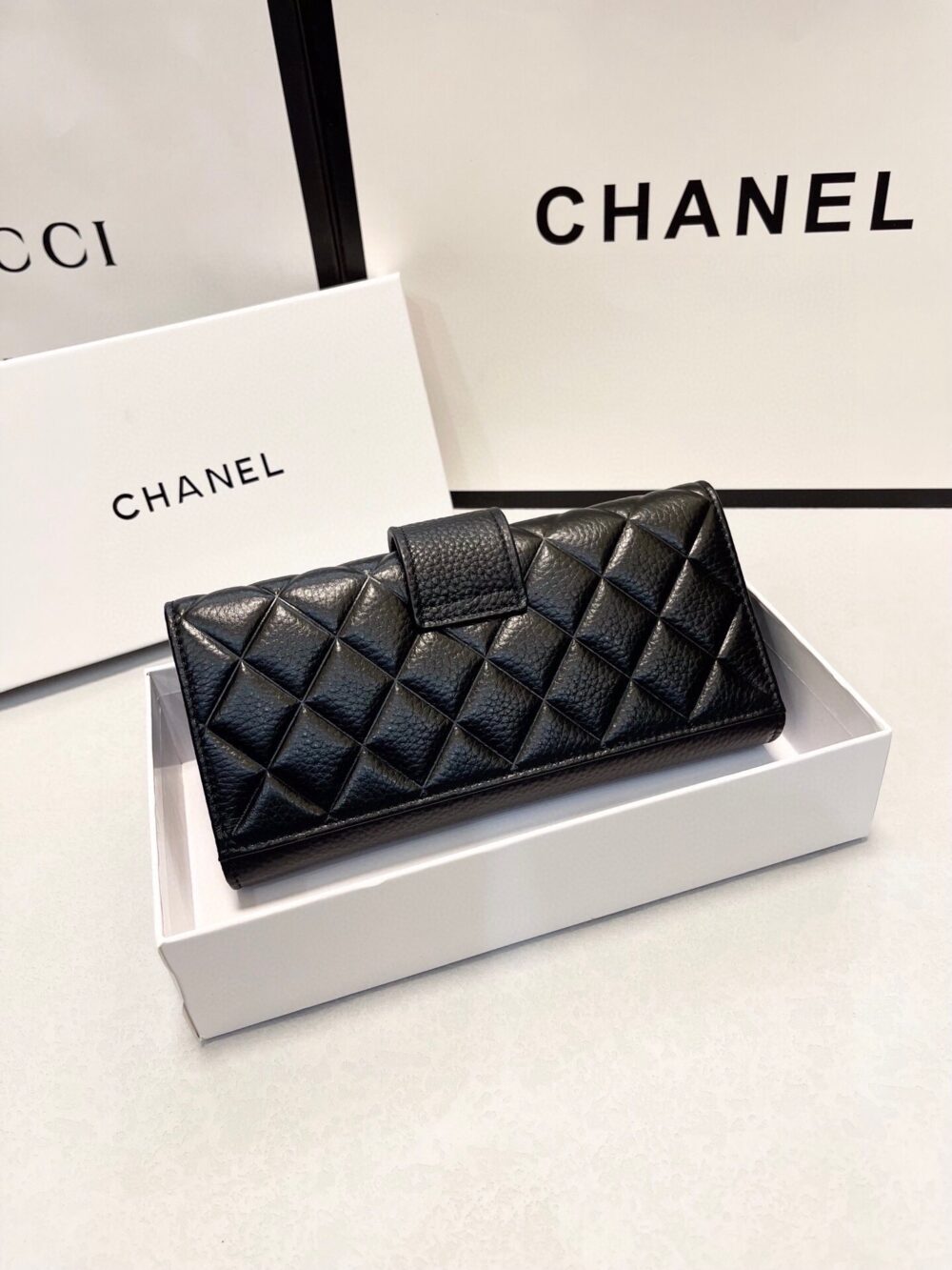 CHANEL LONG FLAP WALLET BLACK 19CM - Image 5
