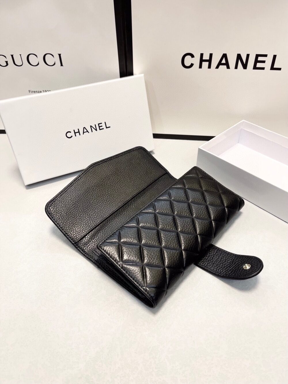 CHANEL LONG FLAP WALLET BLACK 19CM - Image 7