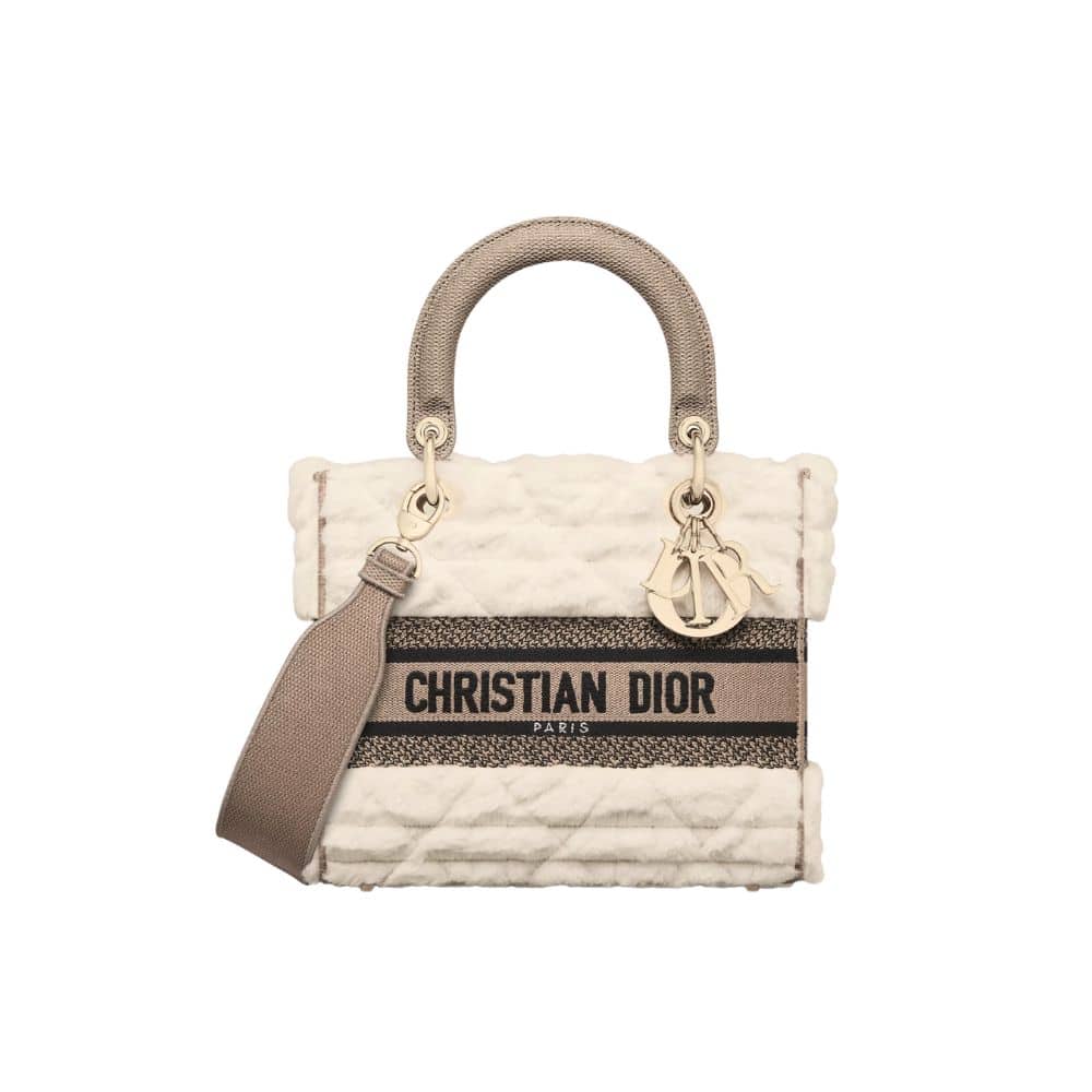 DIOR LADY D LITE MEDIUM BAG BEIGE 19CM