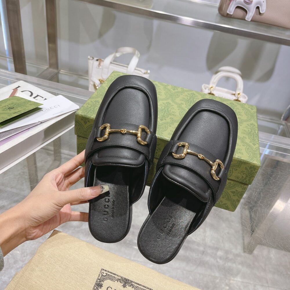 GUCCI WOMEN'S MULE WITH HORSEBIT BLACK 771096 AACAI 1000 - Image 6