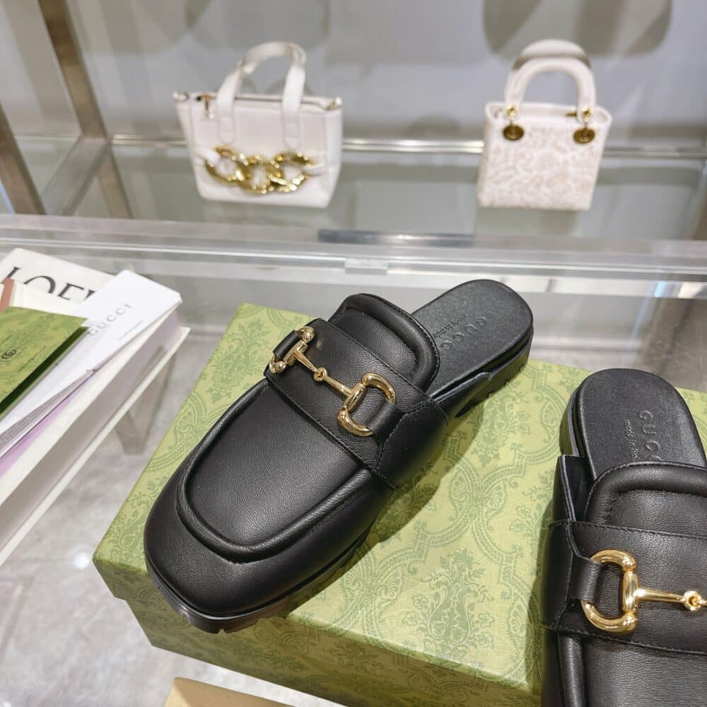 GUCCI WOMEN'S MULE WITH HORSEBIT BLACK 771096 AACAI 1000 - Image 7
