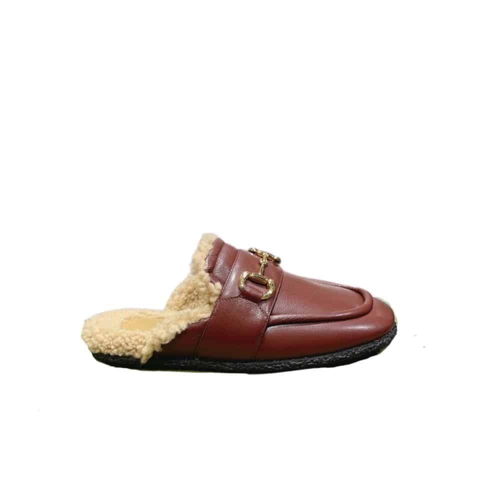 GUCCI WOMEN'S MULE WITH HORSEBIT BROWN