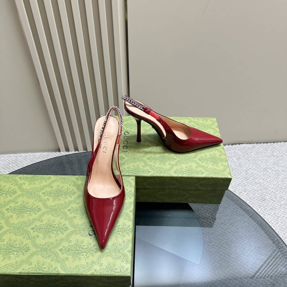 GUCCI SIGNORIA SLINGBACK PUMP RED 783821 BNC80 6207 - Image 7