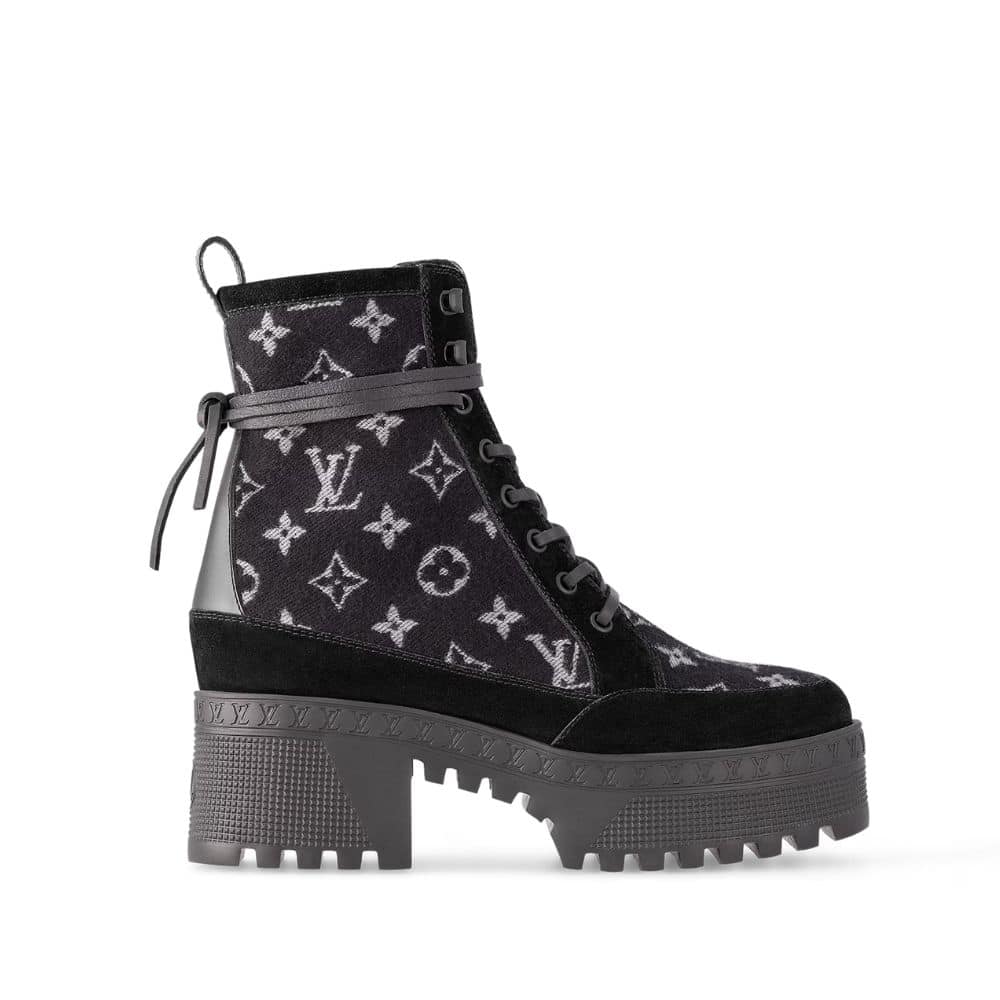 LOUIS VUITTON LAUREATE PLATFORM DESERT BOOT BLACK 1AC7M0