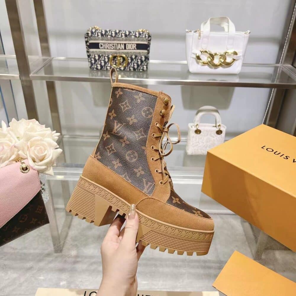 Alternative view of LOUIS VUITTON LAUREATE PLATFORM DESERT BOOT BROWN